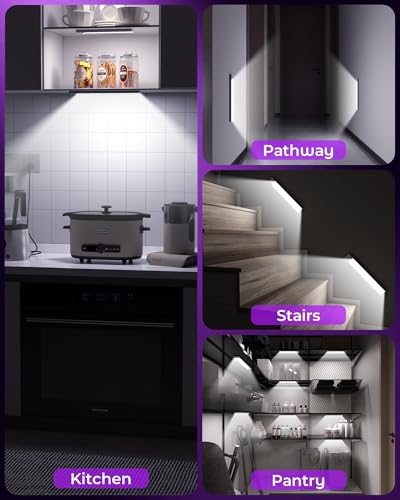Image of ASOKO HOME Under Cabinet Lights Motion Sensor LED Closet Lights Battery Operated Wireless (White, 2Pack)