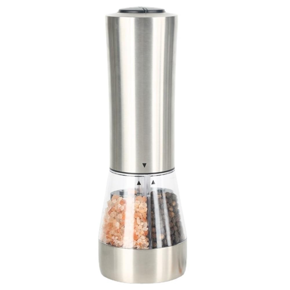 CTRLZS Electric Salt and Pepper Grinder Set, Refillable 2 in 1 Electric Salt and Pepper Grinder with Adjustable Coarseness 7 X 21.5cm