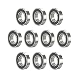 FOCMKEAS S698-2RS 10PCS Deep Groove Ball Bearing 8×19×6mm,Stainless Steel, Double Black Rubber Sealed Ball Bearing P0 Z2 Bearing for Industrial Machine,Power Tools and Mechanical Equipment