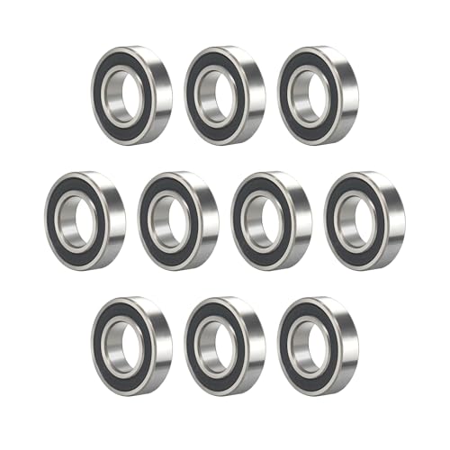 698-2RS 10PCS Deep Groove Ball Bearing 8×19×6mm Double Black Rubber Sealed Ball Bearing Chrome Steel P0 Z2 Bearing for Industrial Machine,Power Tools and Mechanical Equipment