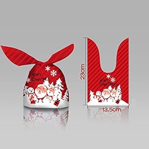 Aober 10 stks Santa Gift Bag Candy Bag Sneeuwvlok Crisp Tasje Vrolijk Kerstfeest Decoraties voor Huis Nieuwjaar, oor…