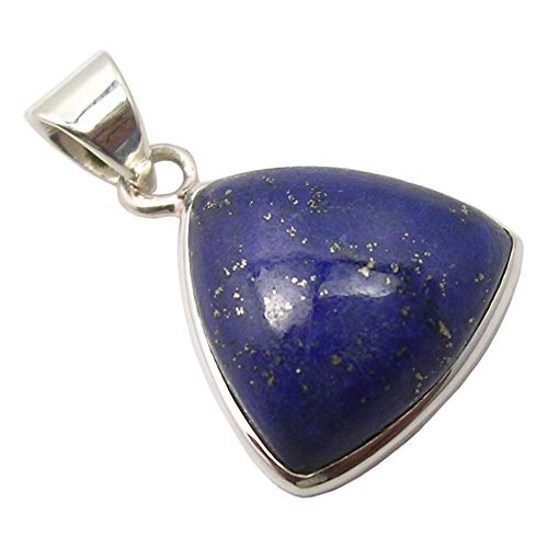 925 Solid Silver Lapis Lazuli Pendant 2.5 cm Jewelry