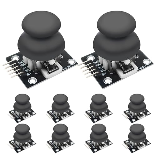 AYWHP 10PCS PS2 Joystick Juego de control XY de dos ejes Módulo de desbloqueo de joystick,XY Joystick Dual Axis Breakout Module para Arduino