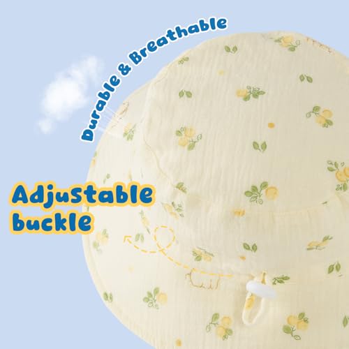 Image of Muslin Baby Sun Hat Sun Protection Baby Toddler Bucket Hats for Boys Girls