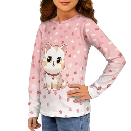 Image of Long Sleeve Shirts for Girls Winter Tops 3-16t Cartoon T Shirts for Fall Clothes