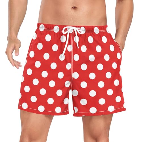 Colorful Polka Men Swim Trunks Quick Dry Board Shorts Lightweight Swimming Shorts - Main Image