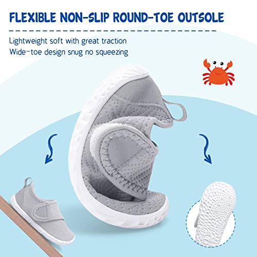 Image of LeIsfIt Toddler Water Shoes Boys Girls Barefoot Aqua Socks Kids Breathable Quick-Dry Swim Shoes for Beach Pool Surf