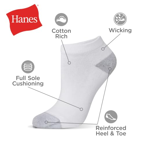 Image of Hanes Women's Low Cut Cushioned Athletic Sock (Pack of 10)