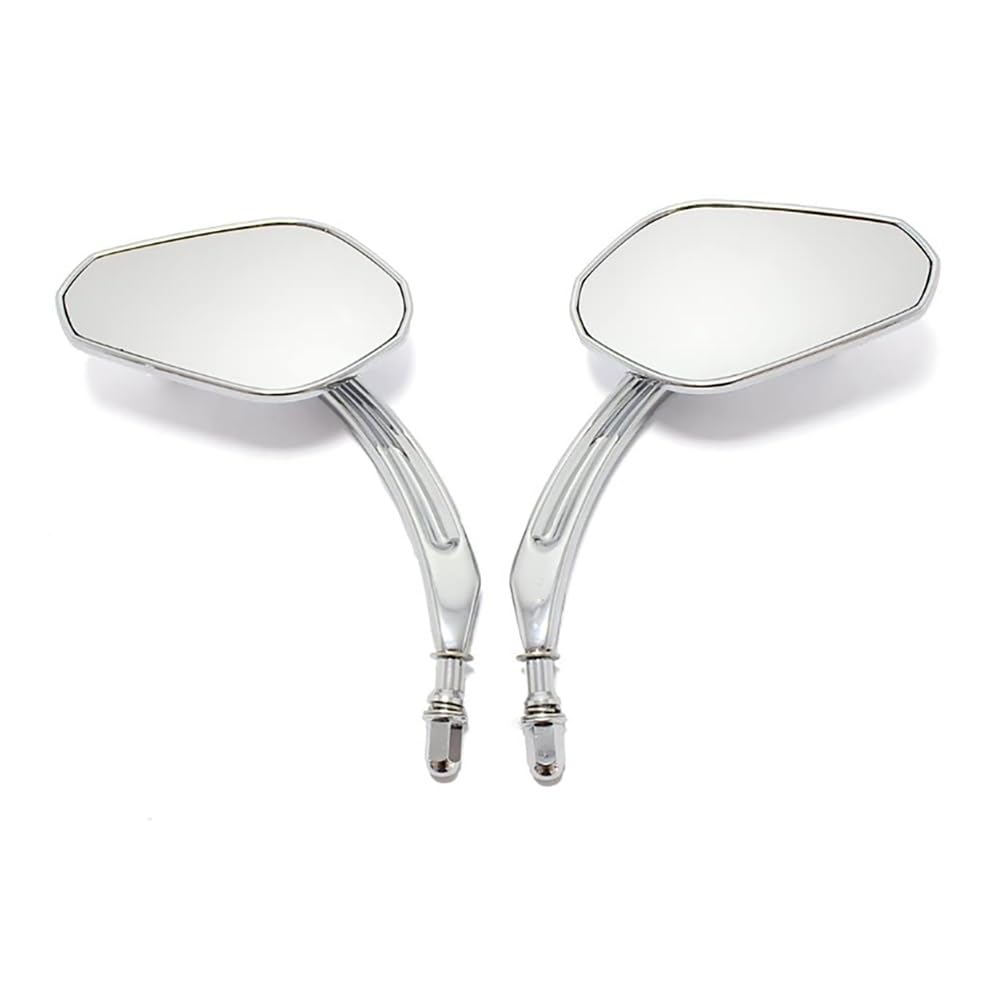 Espejo retrovisor de motocicleta cromado de 2 piezas para Harley Dyna y Electra Glide