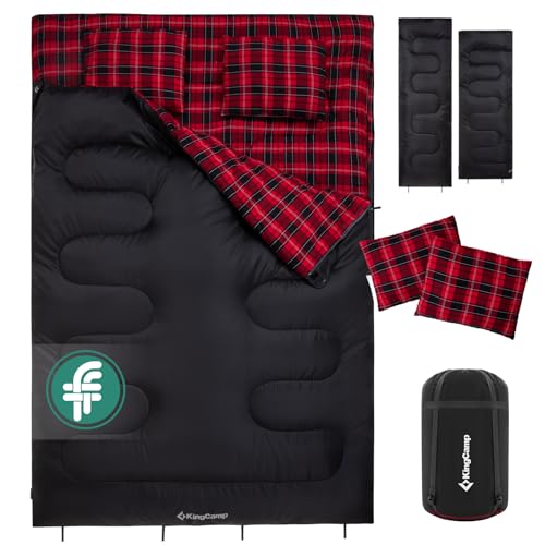 KingCamp Doppelschlafsack Winter Schlafsack 2 Personen Outdoor...