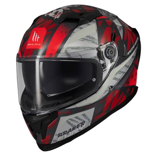 MT Helmets Braker SV Designed Fury C5 Brillo - Casco de Moto Integral con Visor Solar, para Hombre y Mujer, Homologado ECE 22.06 (S)