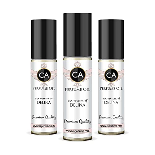 CA Perfume Impression of Delina for Women Eau De Parfum Floral Scent Long Lasting Perfumes for Women Travel Size TSA Ready for Day and Night Wear 0.33 Fl Oz 10ml (Pack of 3)