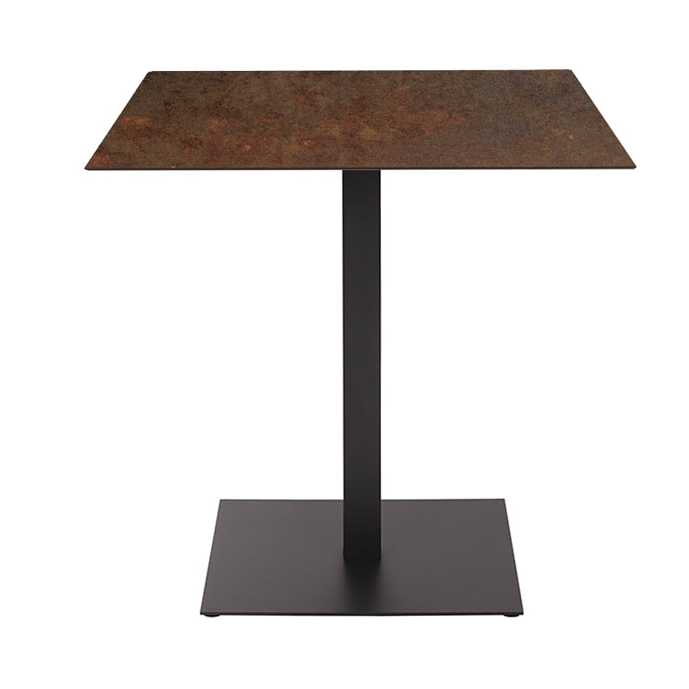Liberoshopping Tavolo quadrato da esterno per bar pizzeria ristorante 80x80 cm in HPL (Corten, Altezza 74 cm)
