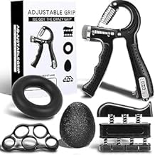 مجموعة أدوات تقوية قبضة اليد، مجموعة تقوية اليد وتقوية القبضة، مستويات مقاومة قابلة للتعديل للقبضة والساعد، أداة تمديد الأصابع وقبضة اليد وأداة تمرين الأصابع من سوسيتي سمارت فيت®، عبوة من 5 قطع