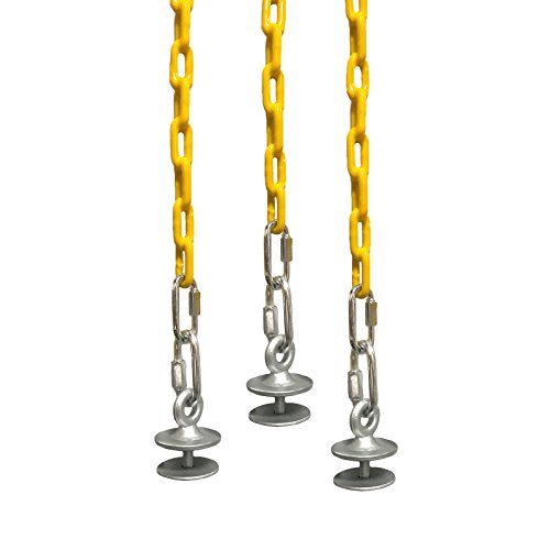 Safari Swings Tire Swing Kit, with 3 Tire Eye Bolts, and (3) 6' Long Plastic Coated Chains. includes a 3