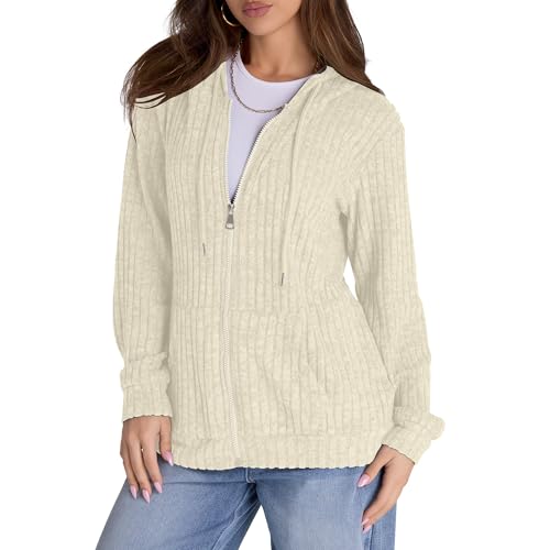 Image of Witsmile Zip Up Hoodie Women Oversized Sweatshirt Long Sleeve 2026 Fall Outfit Lightweight Jackets Workout Clothes