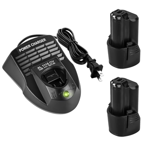 DONGPUCUN 2Pack 12V 3.0Ah Battery and Charger Kit for Bosch 12V Battery BAT414 BAT413 BAT412 BAT411 BAT411A BAT420 GBA12V30 with BC330 Battery Charger for Bosch 12V BAT414 Lithium Battery