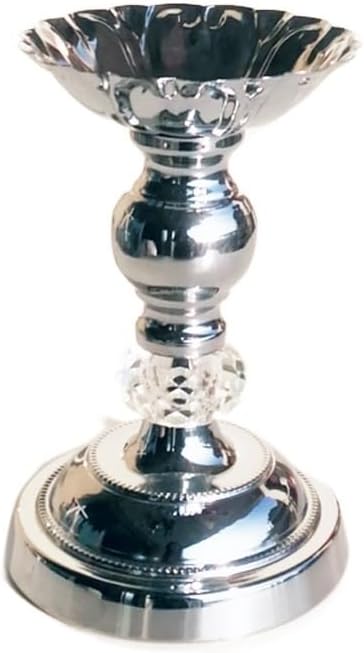 Crystal Metal Silver Candle Holder, Ornament Stand Wedding Party Home Bar Decoration