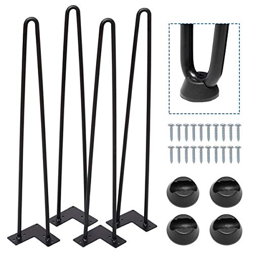 Preisvergleich Produktbild Tischbeine, 2 Stangen, Schwarz, 4 Stück