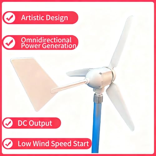 Micro Turbina Eolica Orizzontale Da 30 W, Avviamento A Vento Debole A 3 Pale, Generatore A Magneti Permanenti con Rotazione Automatica - Mulino A Vento Fai-Da-Te per Esterni per Esperimenti