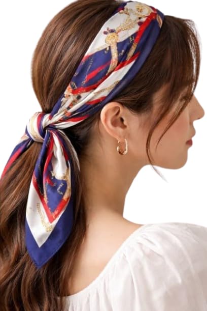 Image of Silk Head Scarf for Women - Luxury Satin Silk Hair Scarf, Soft Bandana Wrap for Sleeping, Hair Protection & Styling
