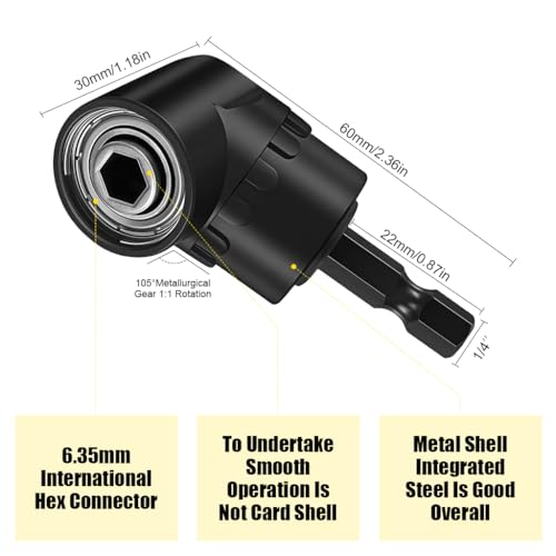 Image of Serplex 17Pcs Flexible Drill Bit Extension, Include 3Pcs Rotatable Socket Adapter 2Pcs Hex Shank 105 Right Angle Drill Attachment 10 Short Screwdriver Bits 90 Angled Bits and Bendable Extension