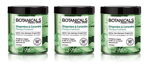 L'Oréal Paris Botanicals Masque Soin Cure de Force pour Cheveux Abîmés 200 ml - Lot de 3