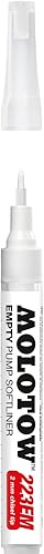 Molotow Marcador Softliner vacío, punta de cincel de 0.079 in, compatible con la mayoría de pinturas y tintas (211.012)