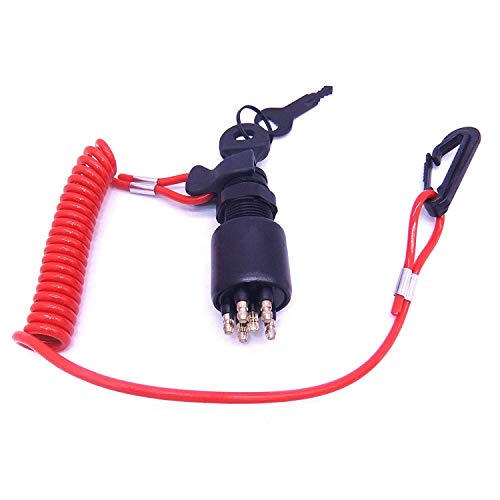 SouthMarine 5005801 175974 05005801 0175974 Ignition Switch & Key Assembly with Lanyard for OMC Johnson Evi…