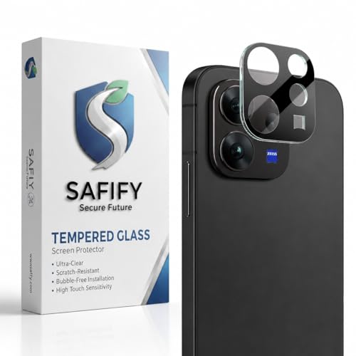 Image of Camera Lens Protector for Vivo V70 / Vivo V70 Elite (Pack of 1) - 9H Hardness Tempered Glass, Ultra HD Clear, Anti-Scratch, Bubble-Free, Case Friendly Camera Guard (Black)