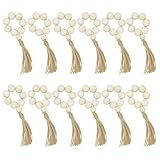 DIYEAH Anillos para Servilletas de Madera Cuentas 12 Unidades Servilleteros Artesanales para Decoración Creativa de Comedor Prácticos para Fiestas y Reuniones Familiares