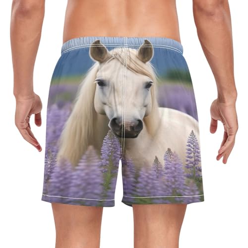 Beautiful Palomino Horse Mens Swim Trunks, Quick Dry Mens Boardshorts, 4.7 Inches Inseam Mens Bathing Suits（319）2