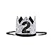 Baby 2 st Birthday Crown Hat, Birthday Party Decorations, Kids Party Props Shooting, Party Supplies (Black Silver)