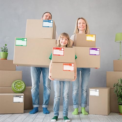 Yezirzax 80 Stück Umzugsetiketten XL-Format 15x10cm, Universal Klebeetiketten Umzugsaufkleber,...