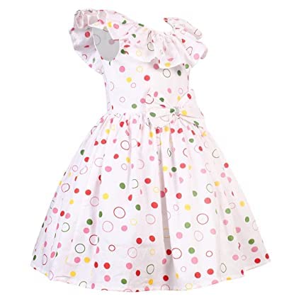 Image of Alina Enterprises Cotton Floral Digital Printed Girl's Frock for Summer