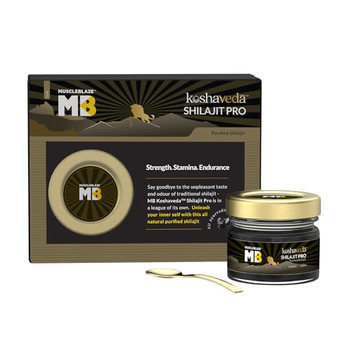 Koshaveda Shilajit Pro by MuscleBlaze, 20 g Shilajit Resin, for Strength, Stamina & Endurance Koshaveda Shilajit Pro by MuscleBlaze, 20 g Shilajit Resin, for Strength, Stamina & Endurance