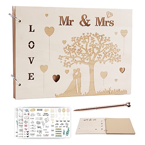 DAOUZL Libro de Firmas para Bodas, 40 Páginas Libro de Visitas Bodas, Libro de Visitas Kraft. 