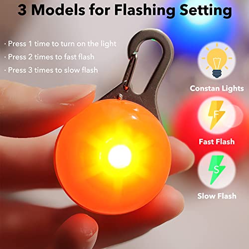 Homeet 6 Stück Hunde Sicherheits Blinklicht Clip-On LED Leuchtanhänger Haustier Leuchthalsband mit 3 Blinkmodis Sicherheitslicht für Hund Sicherheit