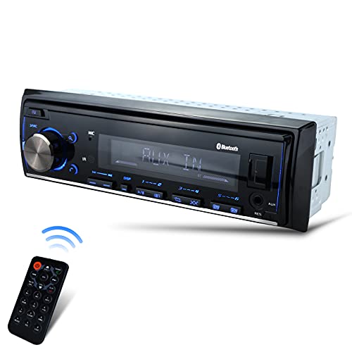 Zigtiger LCD Multimedia Car Stereo - Single Din Car Bluetooth Audio and Hands-Free Calling, Push to Talk Assistant, Built-in Microphone, MP3 USB, Aux-in, AM FM Radio Receiver, Not a CD Player