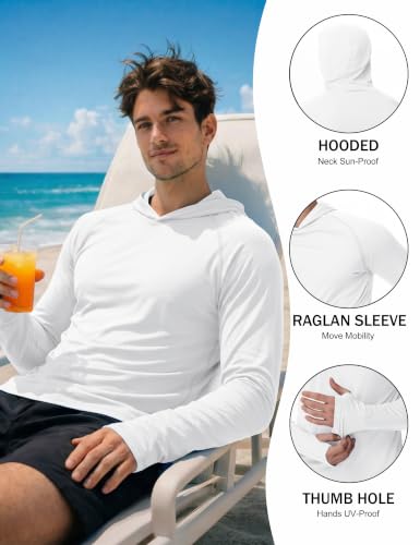 Image of KEFITEVD Men's Sun Hoodie Long Sleeve Fishing UPF 50+ SPF Quick Dry Shirts