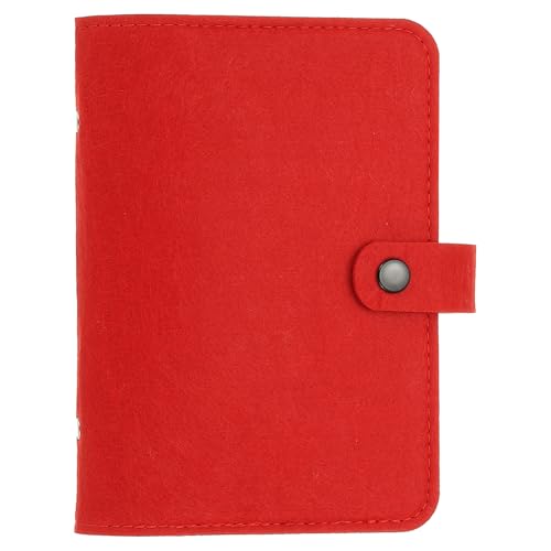 PATIKIL A5 Carpeta De Fieltro, Cubierta Suave De 6 Anillos Recargable Con Bolsillo Para Papel De Relleno, Accesorios Para Diario De Presupuesto, Rojo