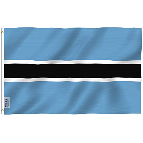 Anley Fly Breeze 3x5 Feet Botswana Flag - Vivid Color and Fade Proof - Canvas Header and Double Stitched - Botswanan Flags Polyester with Brass Grommets 3 X 5 Ft