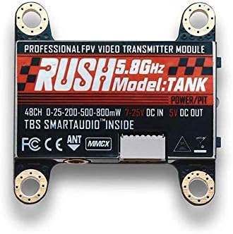 Rush VTX Tank 5.8G 48CH 25mW/200mW/500mW/800mW Switchable 7-25V AV Transmitter RaceBand/LowRace Built-in TBS Smartaudio