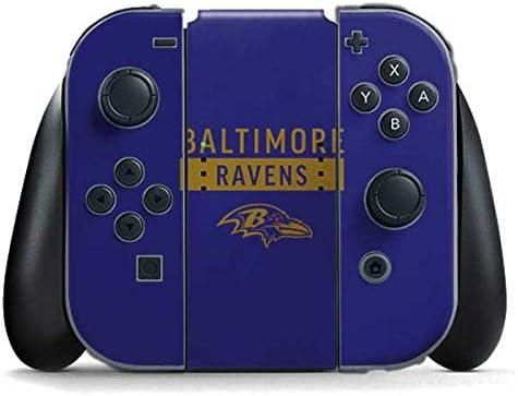 Skinit Decal Gaming Skin Compatible with Nintendo Switch (2017-2021) Joy-Con Controller - Officially Licensed NFL Baltimore Ravens Zone Block Design