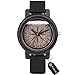 Produktbild Fandao Herren Und Damen Leder Uhrenarmband Holzuhr, Wikinger Rune Gravur Holz Analog Uhr mit Quarzwerk, Mode Accessoires Uhrenbox aus Holz Geschenkuhr,Helm of awe,Mens