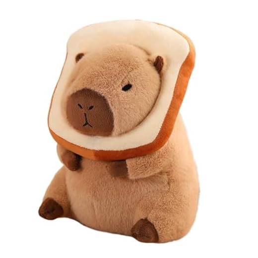 TOPLITHE Lindo Juguete De Peluche De Capibara, Almohada De Felpa De Animal Simulado Peluche De Capibara Kawaii con Tocado De Tostada Portátil Regalos for Niños Niñas Y Niños(Bread)