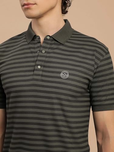 Image of Lux Nitro Men's Striped Polo T-Shirt | Cotton Blend Half Sleeve Collared T-Shirt for Man | Regular Fit Casual Wear