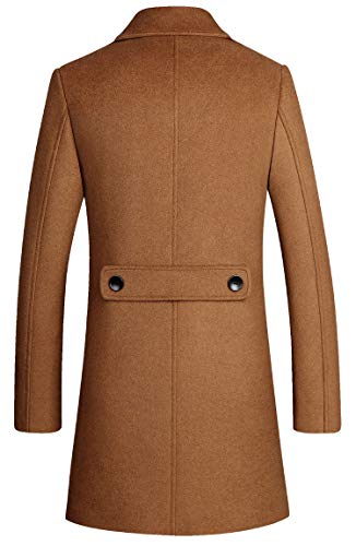 Men's Stylish Wool Blend Double Breasted Long Pea Coat2