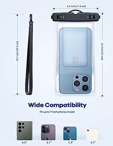 Image of Lamicall Waterproof Phone Pouch Floating - Soft Click, IPX8 Water Proof Cell Phone Protector for iPhone, for 4-7 inch, 2 Pack
