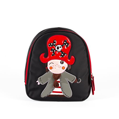 Kiwisac The Pirates Boy Niño Mochila Infantil, 25 cm, Negro Cover